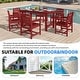 preview thumbnail 33 of 82, 7-Piece HDPE Outdoor Dining Table Sets with Umbrella Hole - 1-Table 6-Chairs