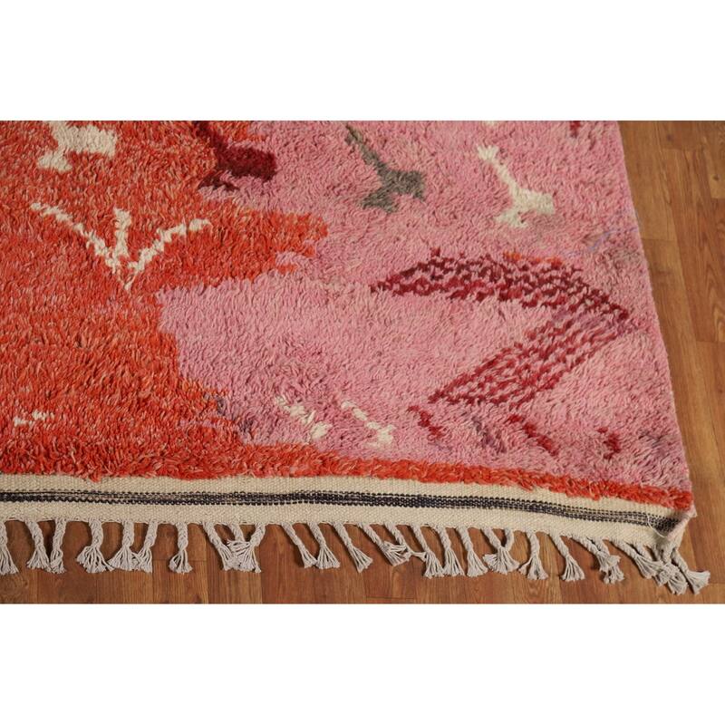 Orange & Pink Moroccan Large Area Rug Hand-Knotted Wool Carpet - 12'0" x 18'5"
