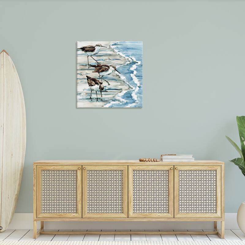 Stupell Rockhampton Sandpipers Beach Ripples Stretched Canvas Wall Art, Design by Paul Brent