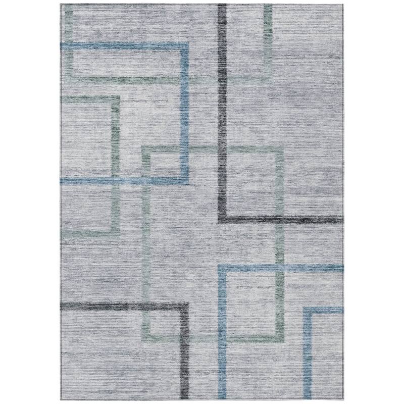 HomeRoots Geometric Transitional Rectangle Outdoor Rug