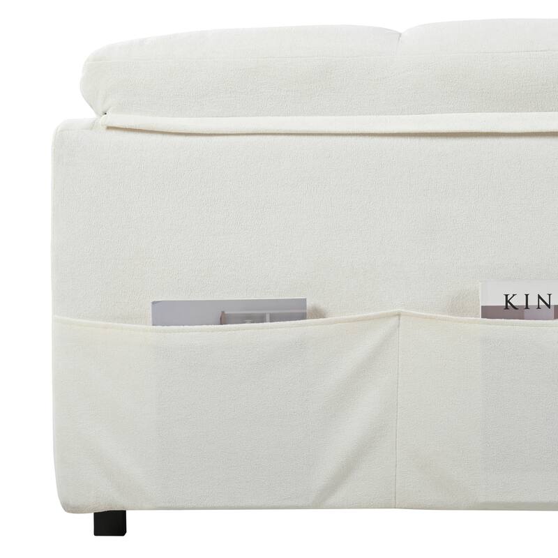 71.65" Chenille 3-in-1 Convertible Sleeper Sofa Bed with Storage Pocket