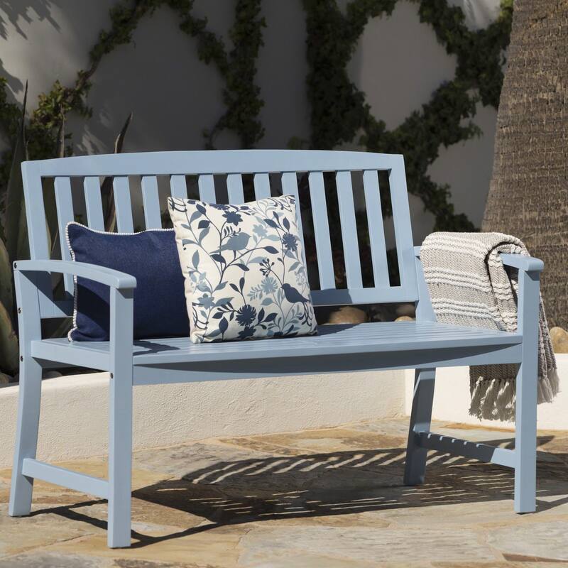 Loja Outdoor Acacia Wood Bench by Christopher Knight Home