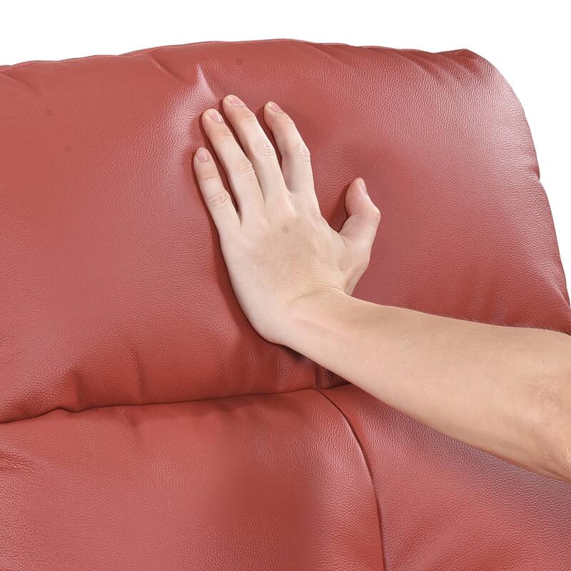 Monte 35.5" Leather Swivel Glider Manual Recliner - 360-Degree Swivel