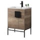 preview thumbnail 43 of 54, 24-inch Modern Bathroom Vanity Set w/ Vitreous China Sink Top Matte Black - Shadow Gray