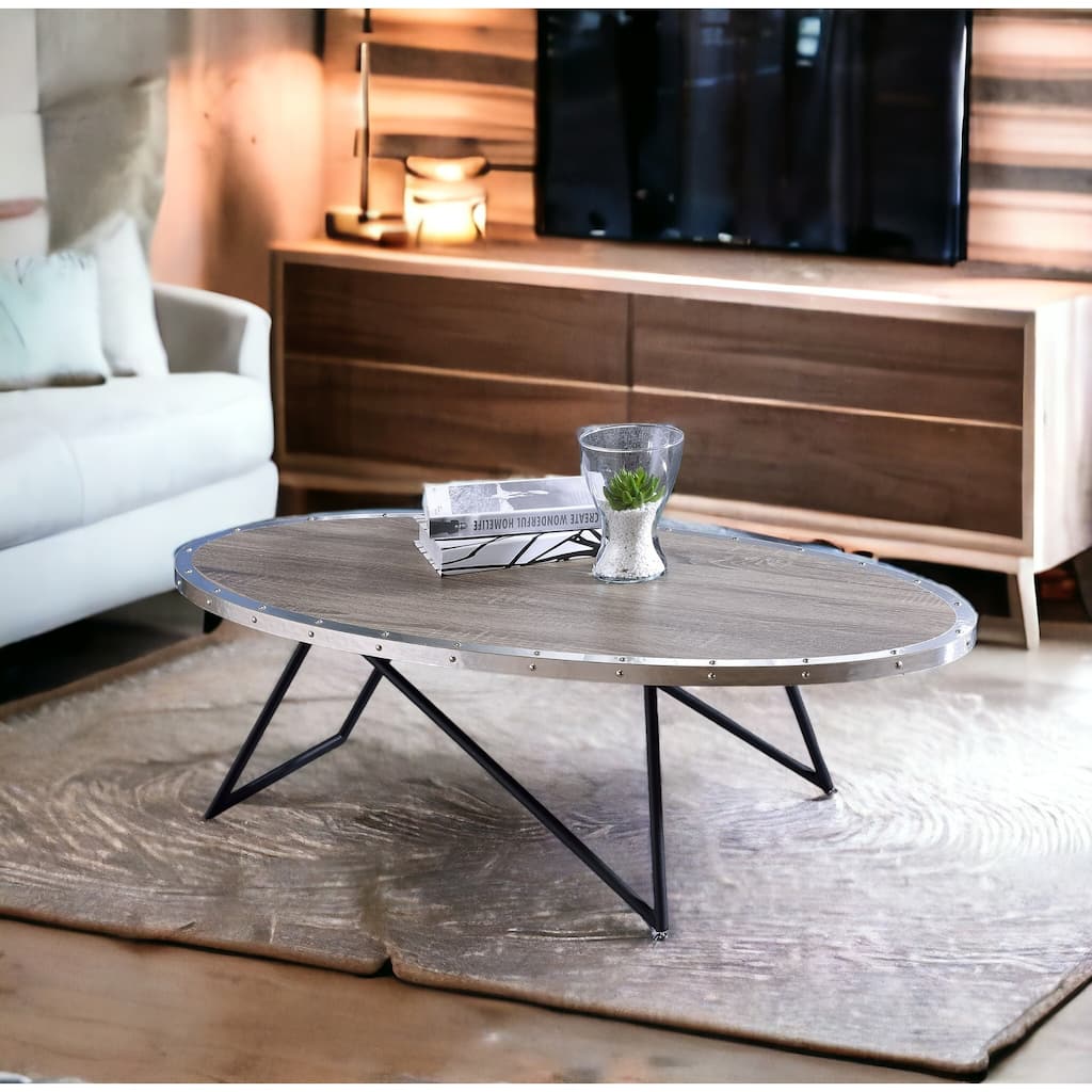 Charming Rustic Wooden & Metal Coffee Table for Stylish Living Spaces