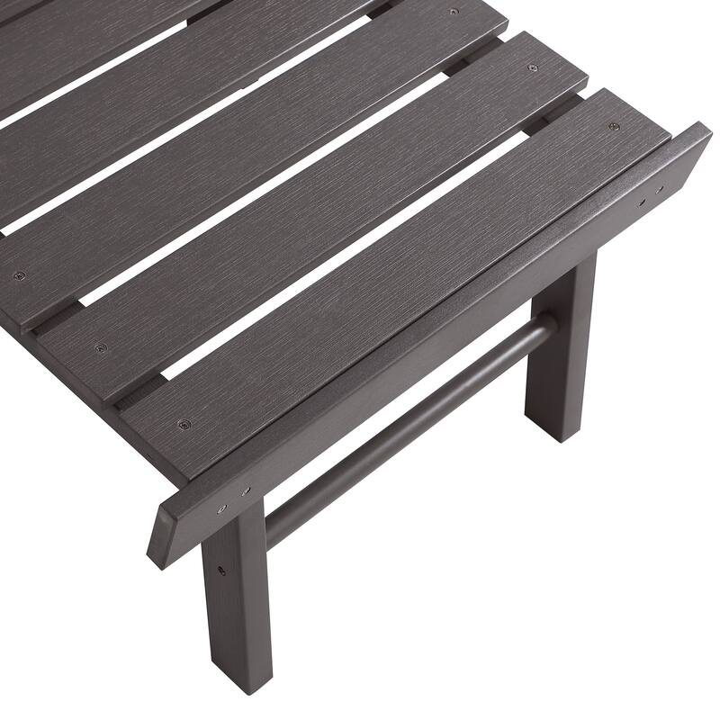 Hurley Folding Poly Plastic Adirondack Chair with Pull-out Ottoman