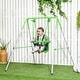 preview thumbnail 2 of 7, Outsunny Toddler Swing Set with Metal Stand, Safety Seat Belt, Backyard Indoor & Outdoor Baby Swing Set for Kids, Green