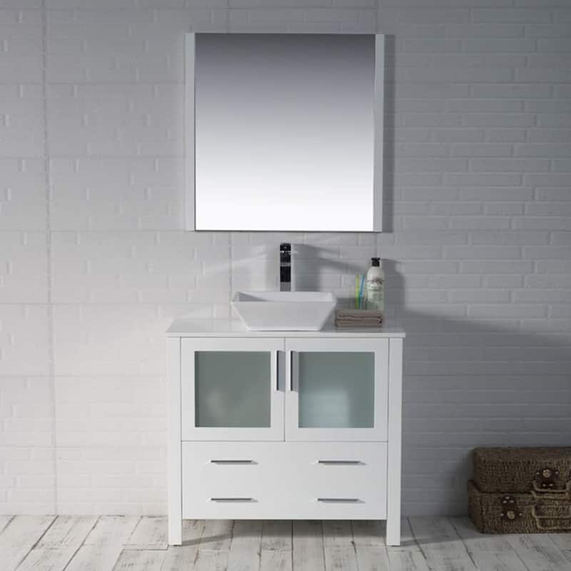 Blossom Sydney 36" Bathroom Vanity with Ceramic Vessel Sink and Mirror