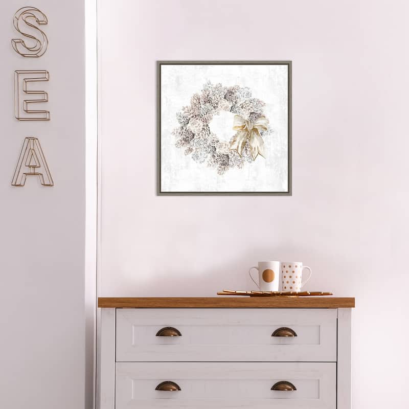Pinecone Wreath by PI Studio Framed Canvas Art
