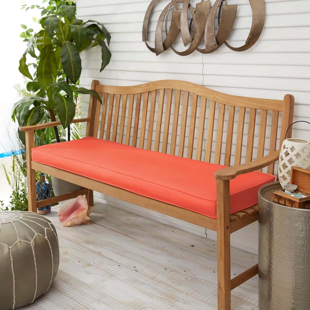 Coral Corded Indoor/ Outdoor Bench Cushion