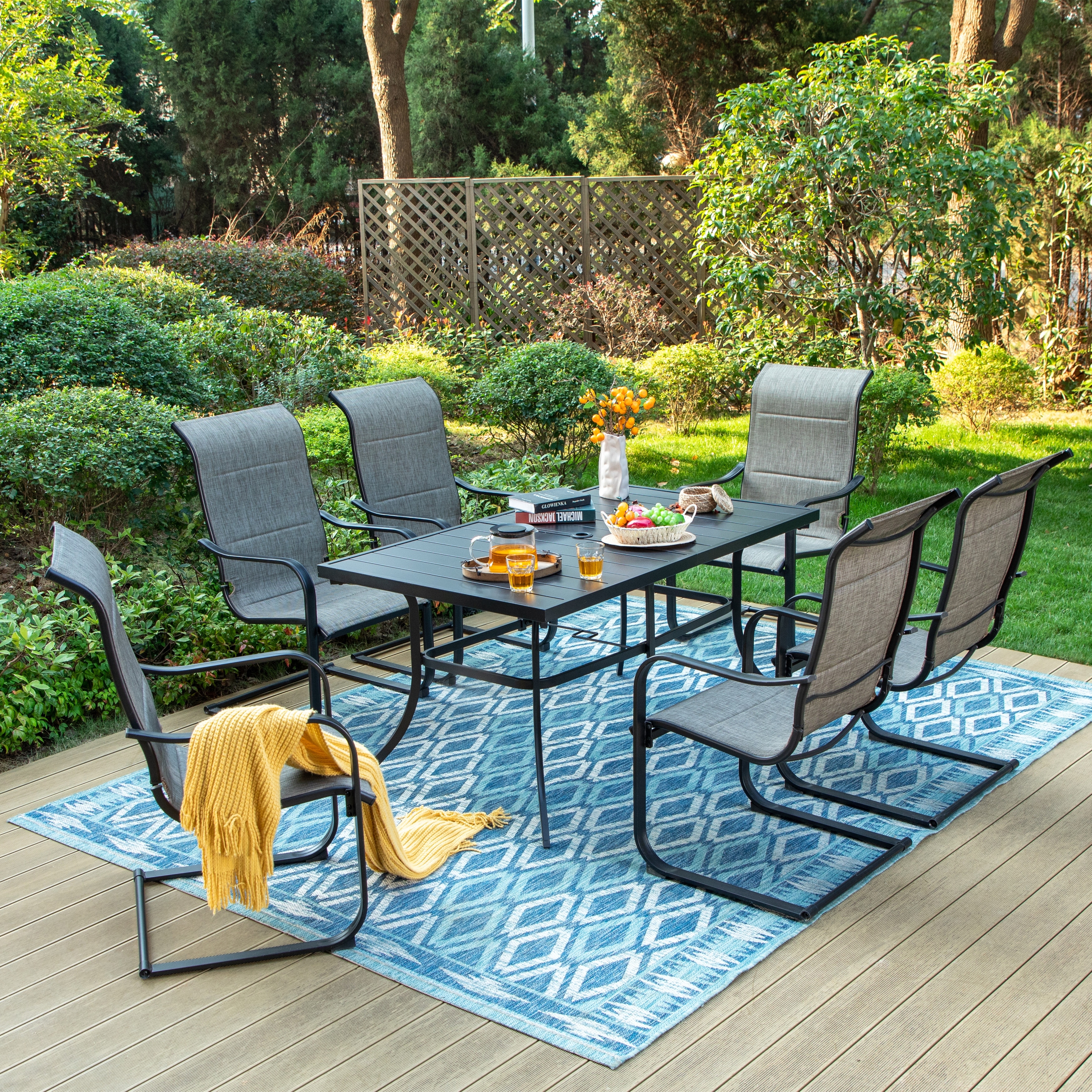 Padded patio outlet set
