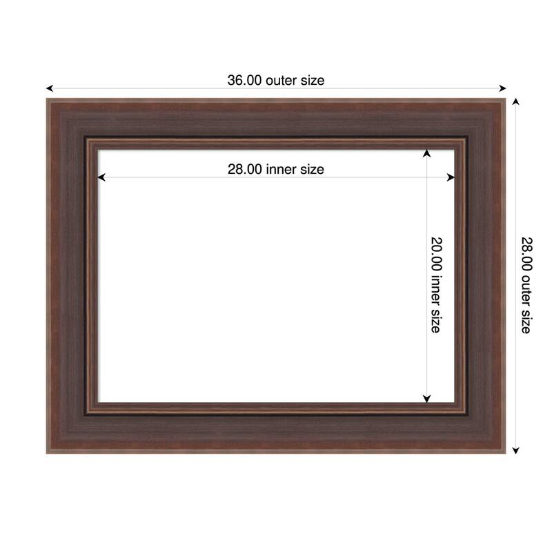 Moab Brown Bronze Framed Dry Erase Magnetic Board - 36 x 28 in