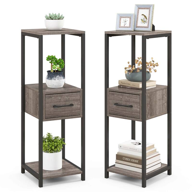 Costway 1/2 Pack 3 Tier Tall Metal Plant Stand Indoor Plant Table with - 2 Pack