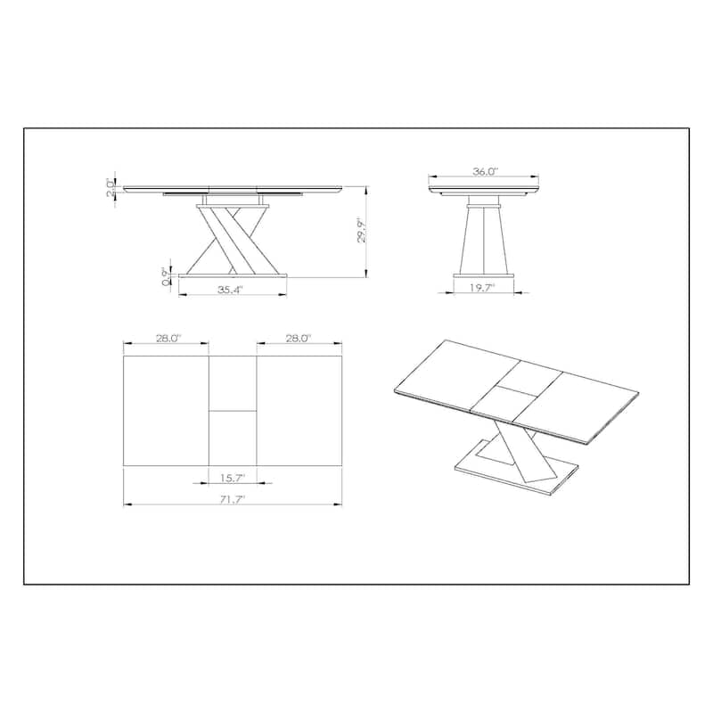 Somette Bethal Chrome-finished Metal and Wood Dining Table - Brown/Chrome - 36"x 56"