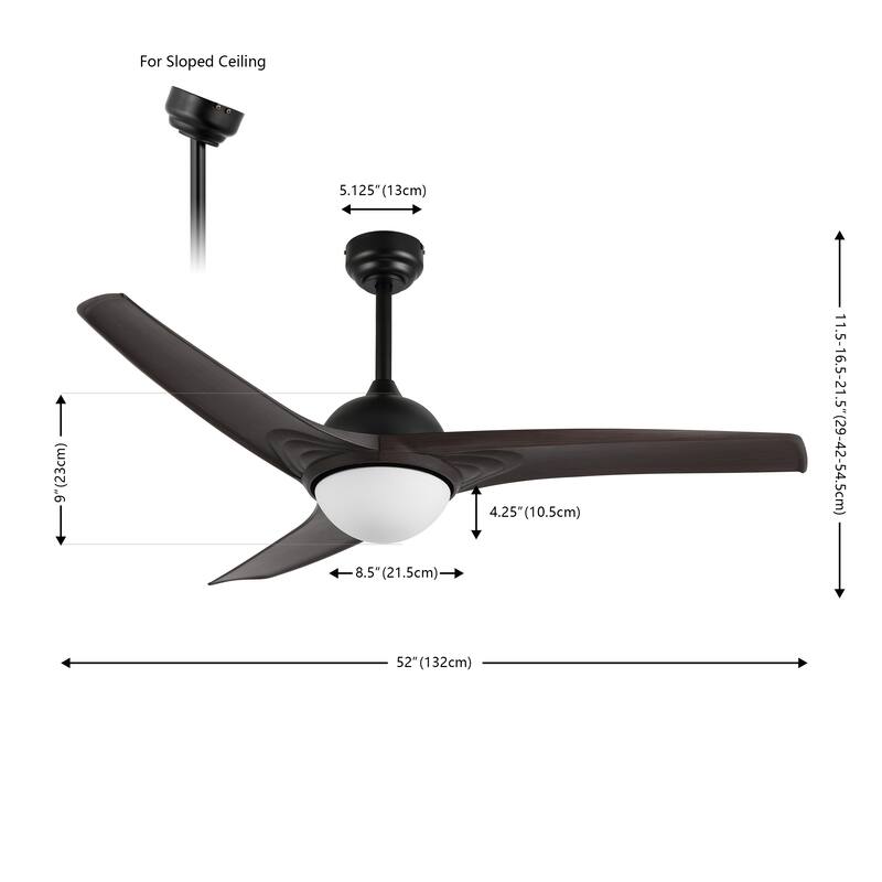 Aviator 52" 1-Light Industrial Iron/Plastic Mobile-App/Remote-Controlled 6-Speed Propeller LED Ceiling Fan, by JONATHAN Y