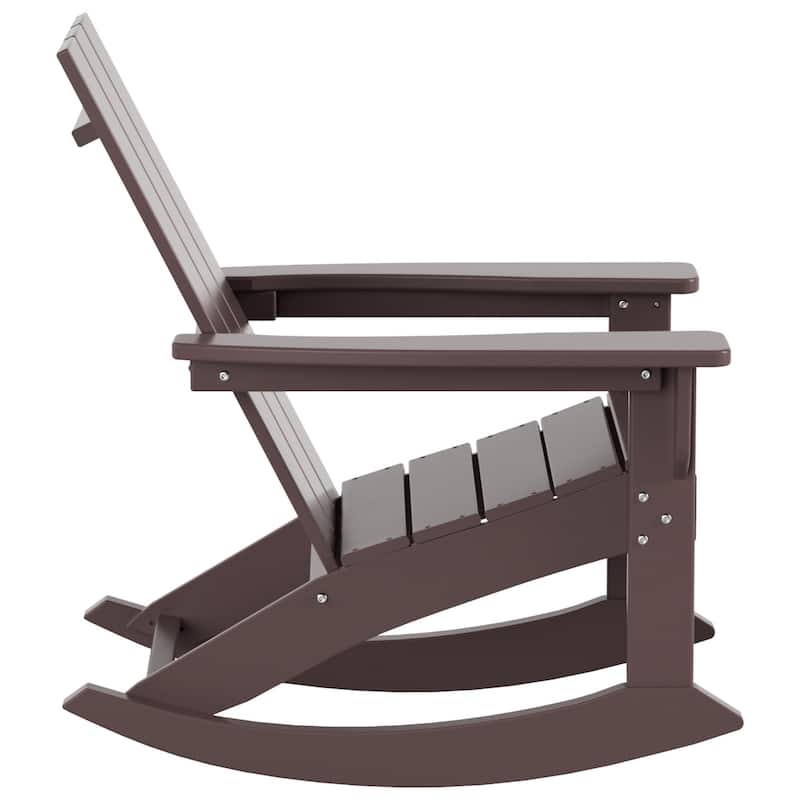 Shoreside Modern Eco-Friendly All Weather Poly Adirondack Rocking Chair