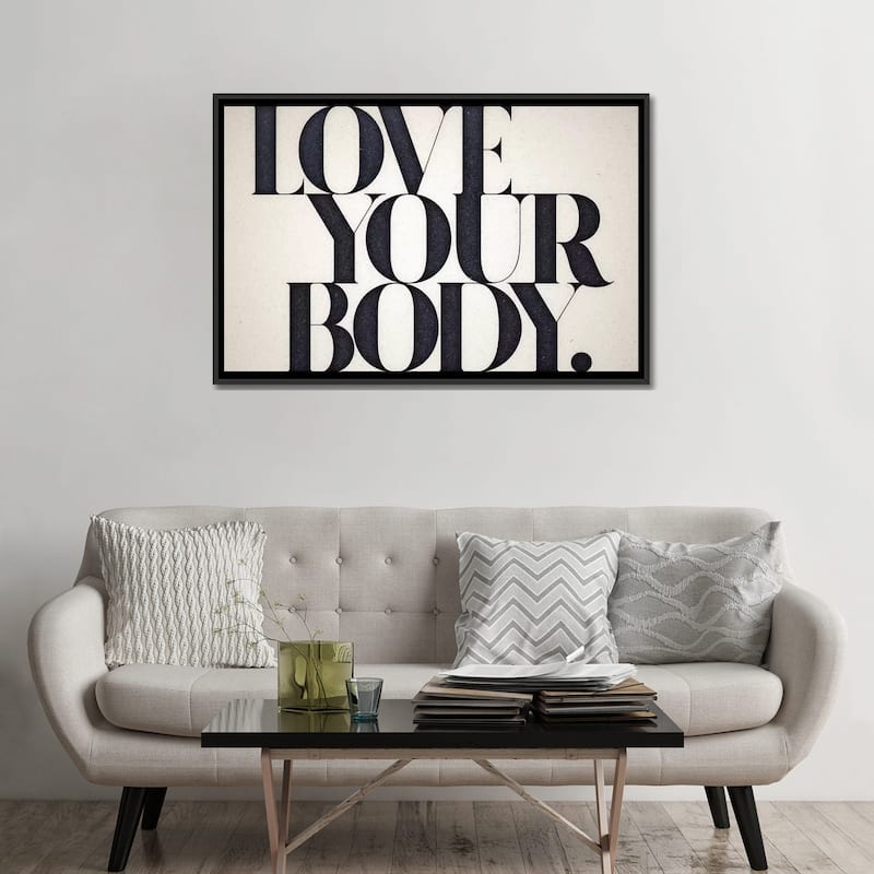iCanvas "Love Your Body" by 33 Broken Bones Framed Canvas Print
