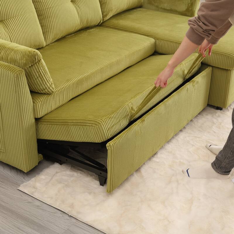 L-shaped multi-functional reversible storage Velvet combination sofa