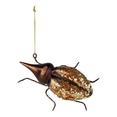Golden Beetle Christmas Ornament Multicolor Tree Decoration 3x5 inches Dust Clean