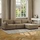 preview thumbnail 68 of 147, Corduroy Upholstered Modular Sectional Sofa for Living Room CAMEL 4-PIECE