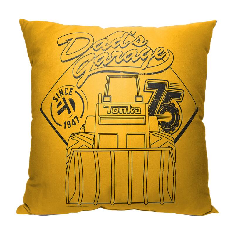 Hasbro Tonka Dad's Garage 18 Inch Throw Pillow