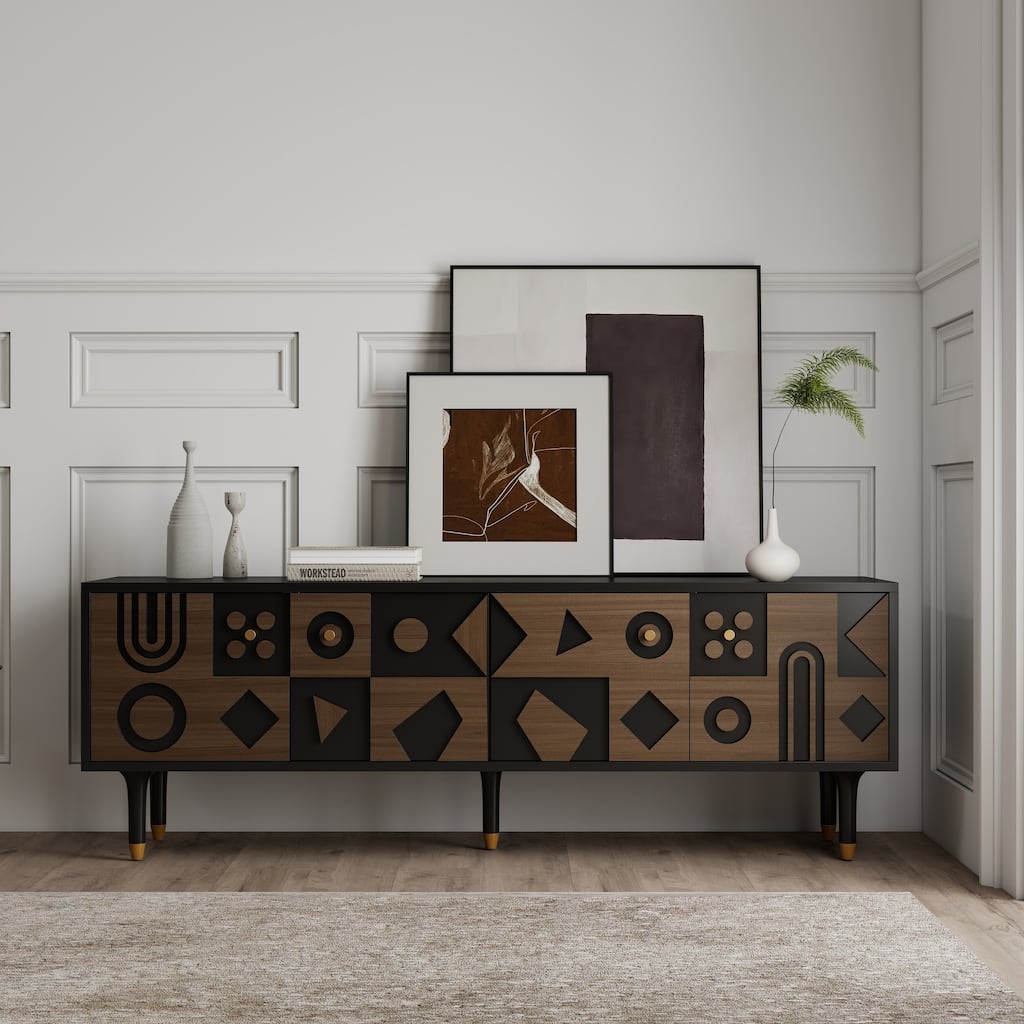 70"W Mid-Century Modern TV Stand For TV Up To 78"