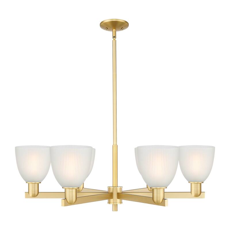 Innovations Lighting Endless Possibilities Arcadia - Castile - 6 Light 36" Stem Hung Chandelier - Satin Gold/White
