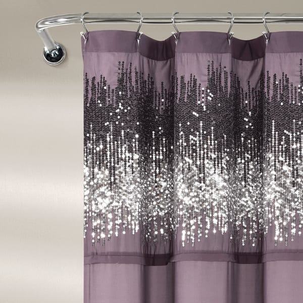 Lush Decor Shimmer Sequins Shower Curtain Overstock 17374486
