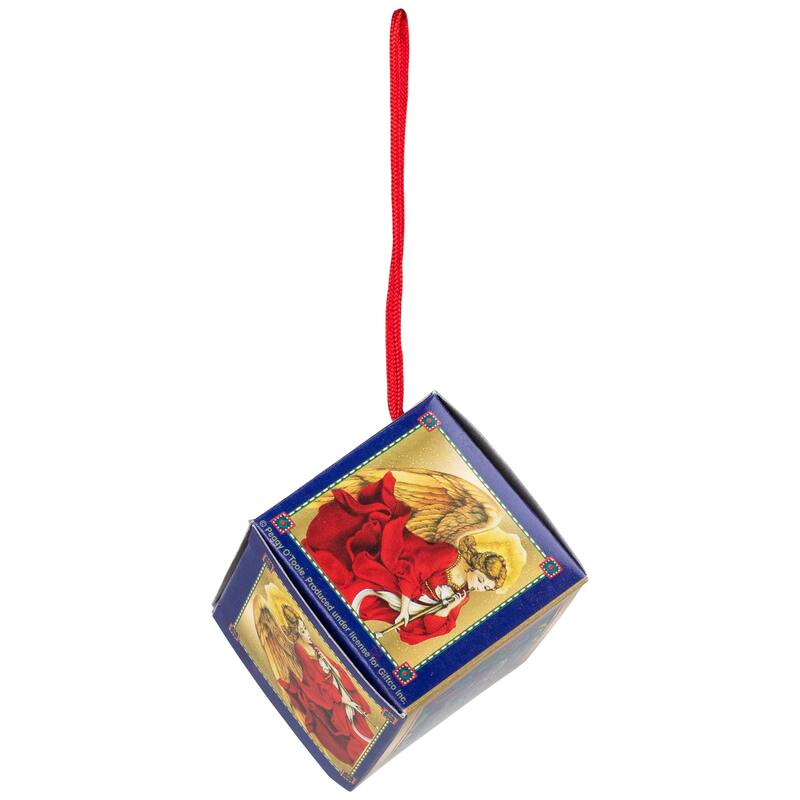Trumpeting Angel Mini Gift Box Christmas Ornaments - 2" - Set of 24
