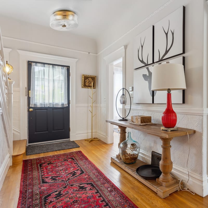 Mid-Century Modern Gold 3-Light Ribbed Glass Drum Flush Mount Ceiling Light