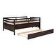 preview thumbnail 8 of 7, Espresso Full Size Solid Wood Loft Bed with Full Safety Fence, Climbing Ladder, Storage Drawers, and Trundle