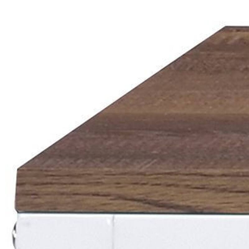 Wood Rectangular Writing Desk with USB Port, Metal Base