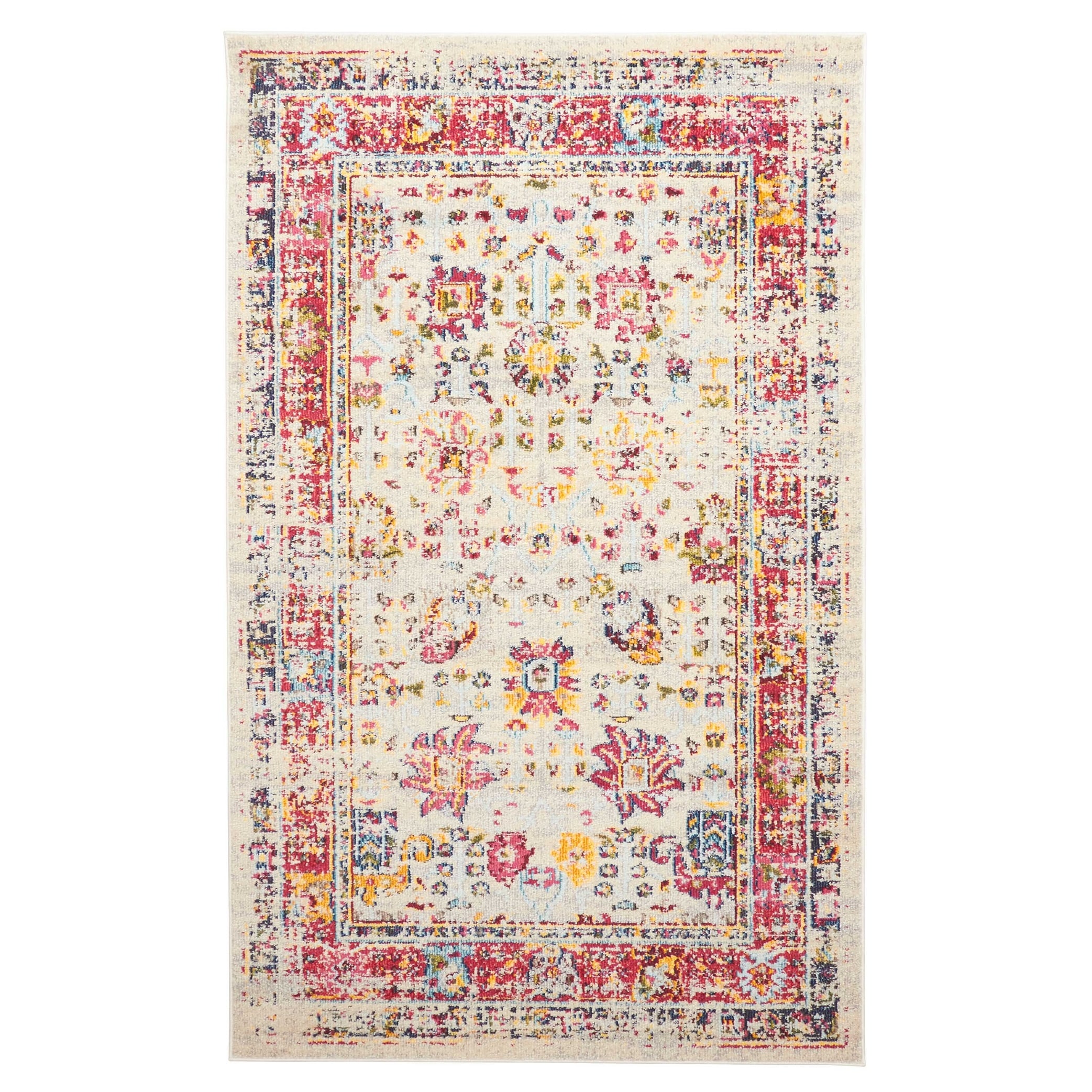 ECARPETGALLERY Machine Made Jasmine Ivory Area Rug