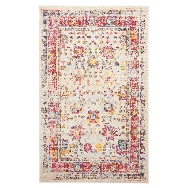 ECARPETGALLERY Machine Made Jasmine Ivory Area Rug - Ivory - 5'0 x 8'0