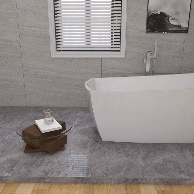 Peter Soaking Single Slipper Rectangular Bathtub in Glossy White