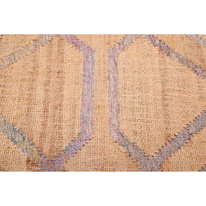 ECARPETGALLERY Flat-Weave Palas Denizli Tan Jute Kilim - 5'5 x 7'5