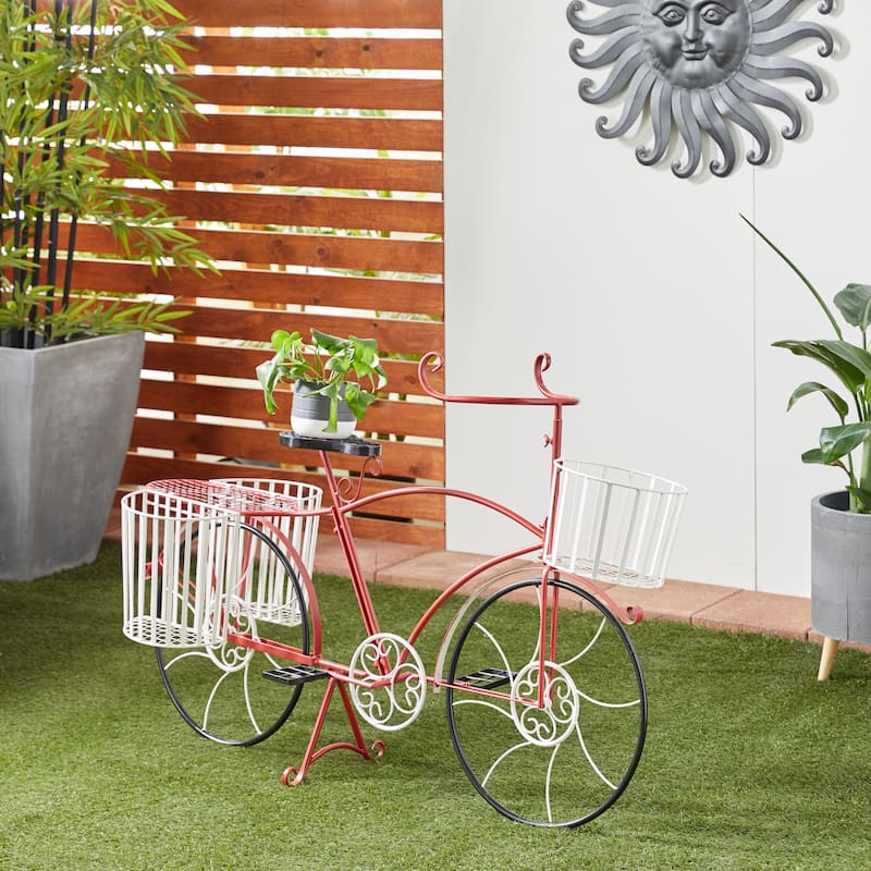 Red Metal Farmhouse Planter 33 x 52 x 18 - 52 x 18 x 33