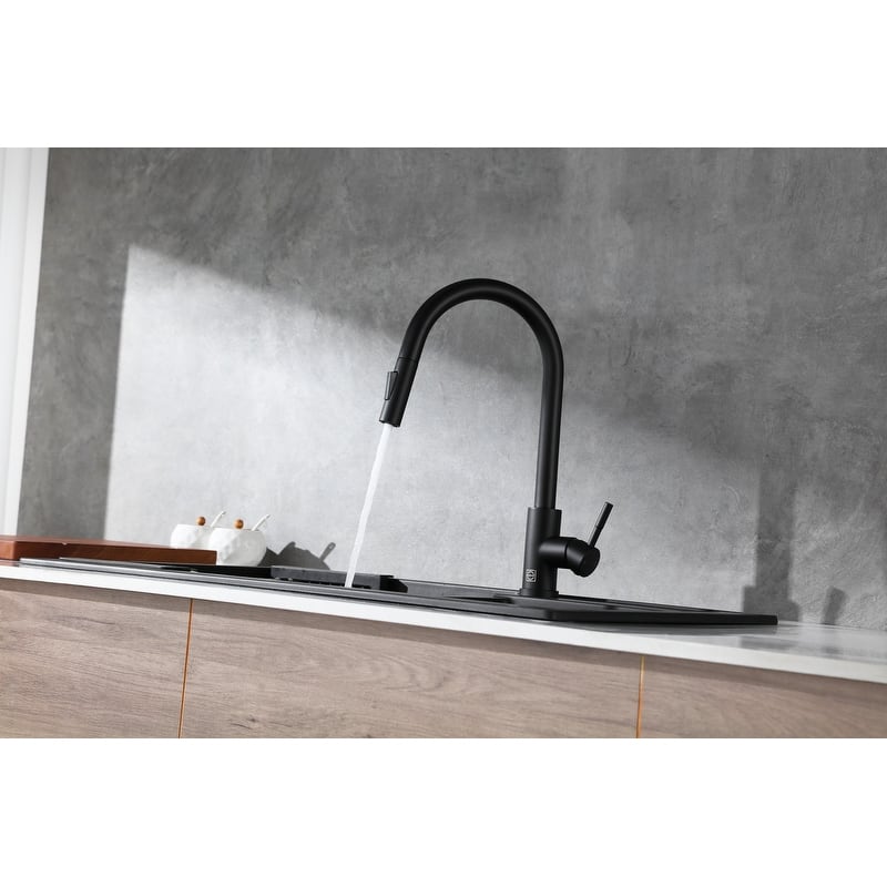 Indigo Home Single Handle Pull Down Sprayer Kitchen Faucet with touch sensor