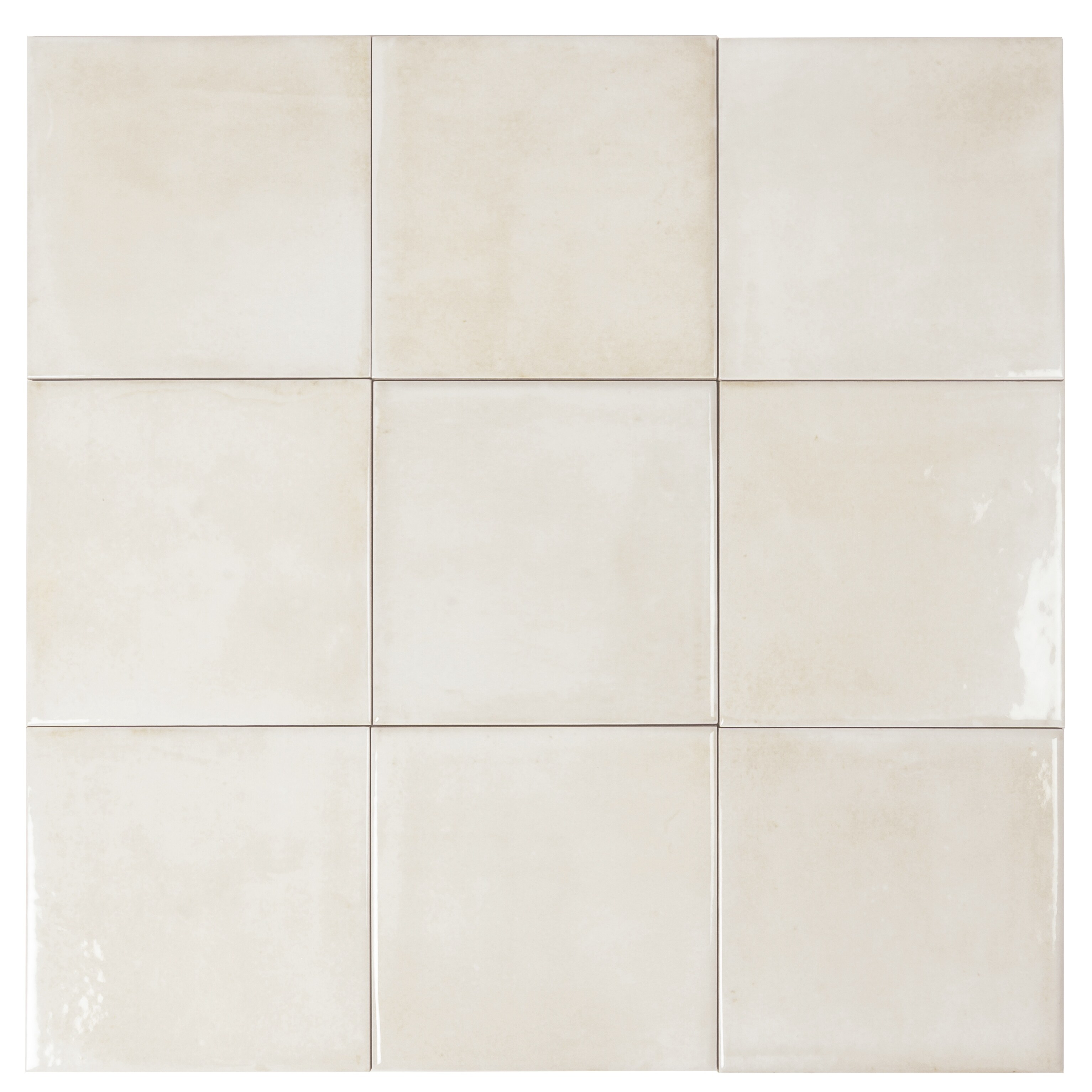 Zahara 6x6 Creamy off-white Porcelain Zellige Square Wall and