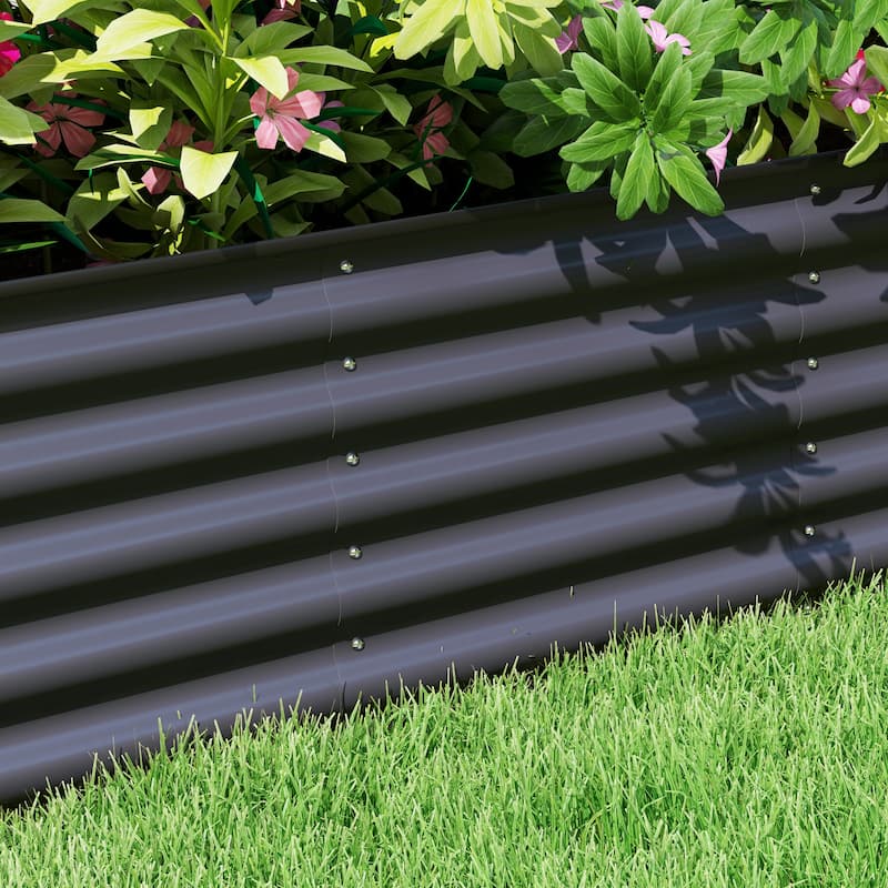 Outsunny 7.9' x 2' x 1.4' Galvanized Raised Garden Bed Kit, Outdoor Metal Elevated Planter Box