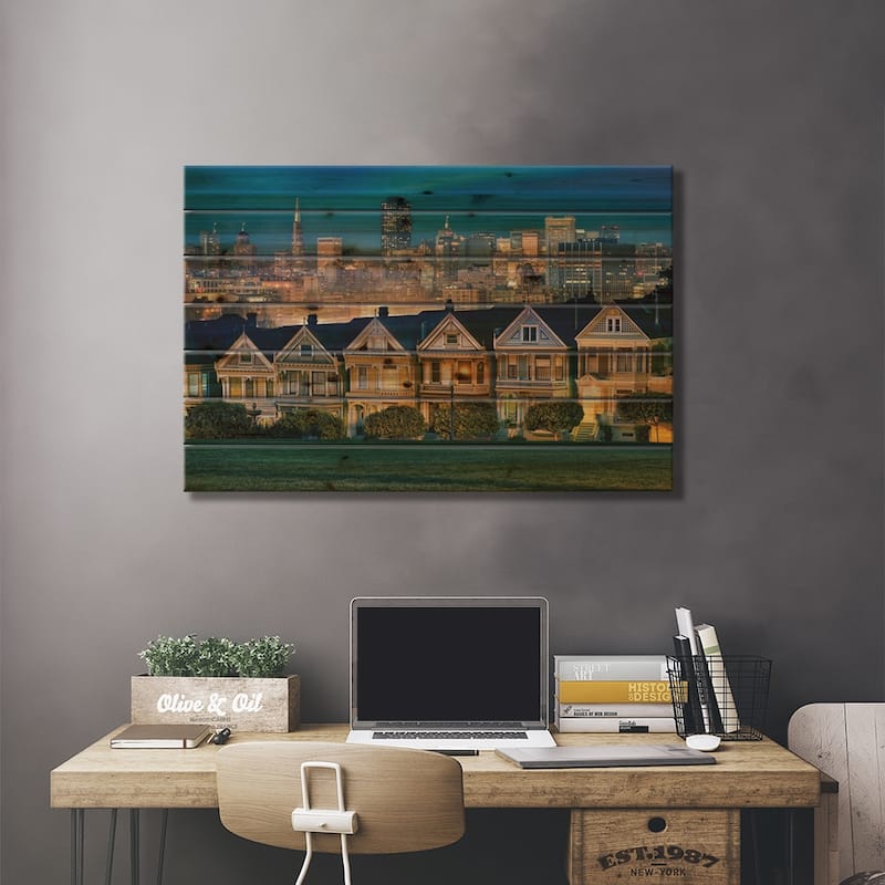 Painted Ladies Print On Wood by Lee Sie - Multi-Color
