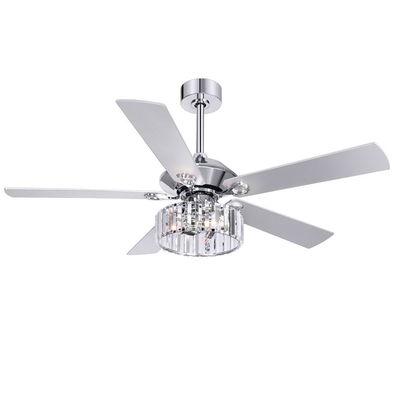 52 Inch Crystal Ceiling Fan with Light and Remote