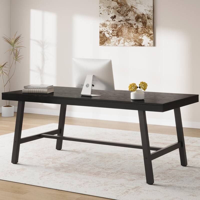Extra Long Dining Table and Office Desk, Industrial Modern Study Table
