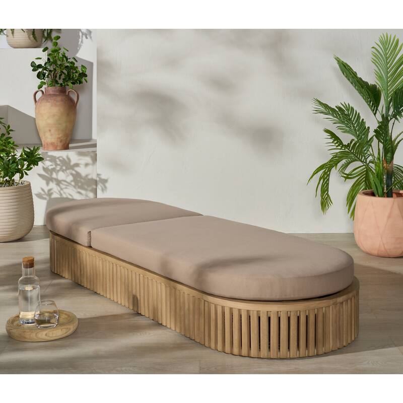 SAFAVIEH Couture Arielle Eucalyptus Wood Sun Lounger - 28"W x 82"D x 13"H