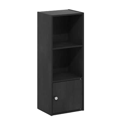 31.5 in. Tall Blackwood Wood 3-Shelf Bookcase with Storage Cabinet