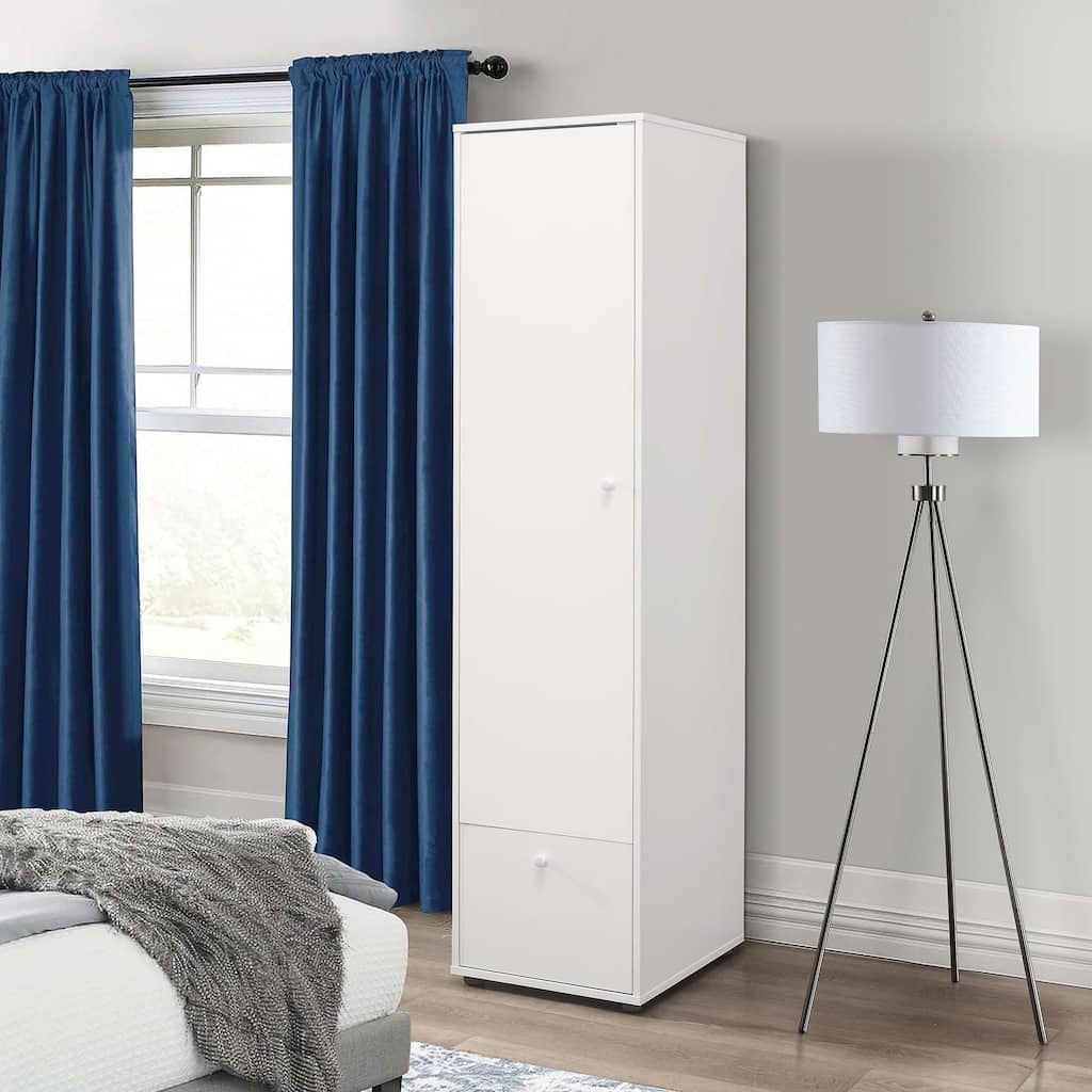 Wardrobe Armoire Closet, Tall Storage Cabinet, White