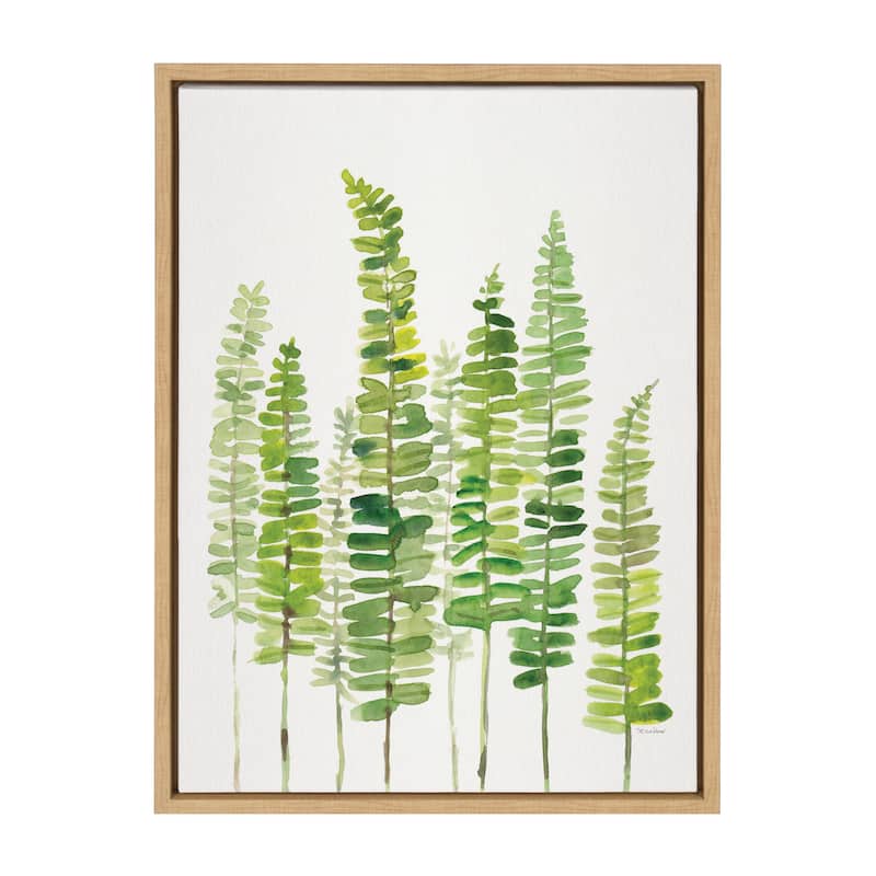 Kate and Laurel Sylvie Sword Ferns Framed Canvas by Patricia Shaw - 18x24 - Plastic - Brown