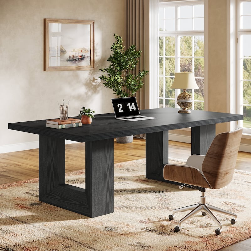 62.99" Large Home Office Desk, Computer Table for Office - Black