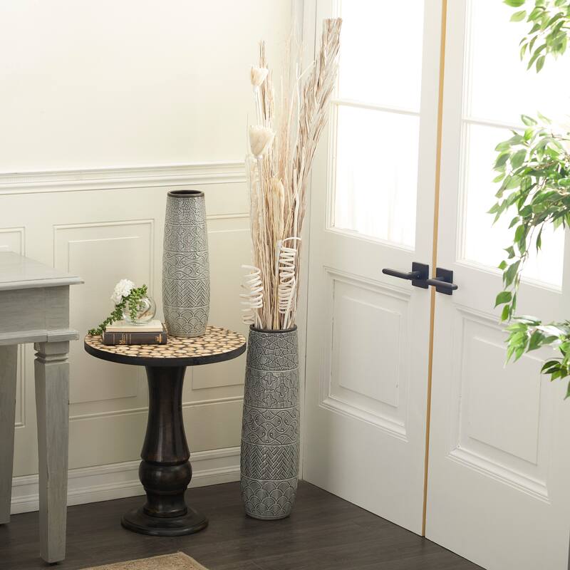 Multi colored, White Brown or Light Brown Dried Plant Pigeon pea Natural Foliage (Set of 2) - 2ASST 7"W, 56"H - Brown