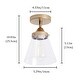 preview thumbnail 7 of 6, Vintage Gold 1-Light Cone Shape Transparent Glass Ceiling Semi Flush Mount